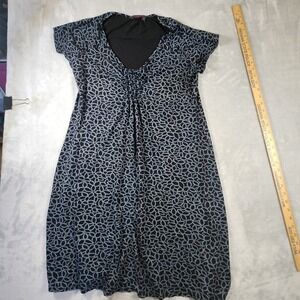 Fresh Produce Black Geometric Print Dress Stretch Knit Short Sleeve Size XL